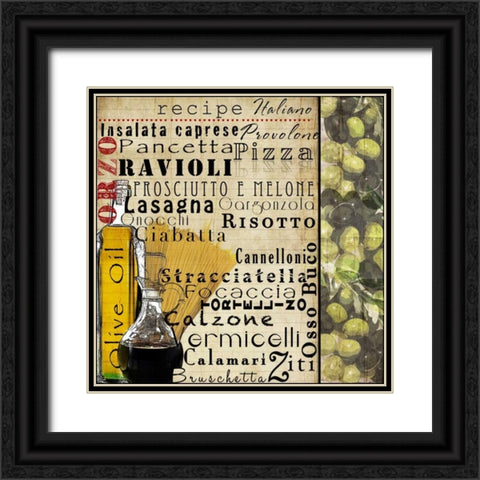 Italian I Black Ornate Wood Framed Art Print with Double Matting by Wolk, Lisa