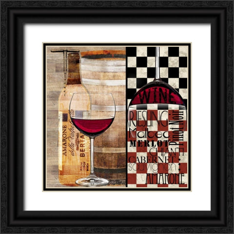 Deco Wine Black Ornate Wood Framed Art Print with Double Matting by Wolk, Lisa