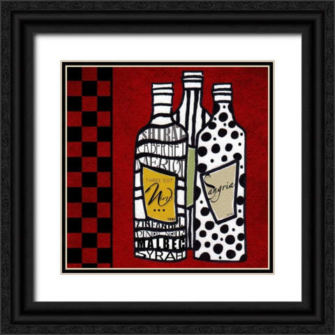 Funky Wine Black Ornate Wood Framed Art Print with Double Matting by Wolk, Lisa