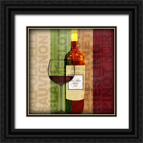 Wine Patter Black Ornate Wood Framed Art Print with Double Matting by Wolk, Lisa