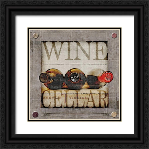 Wine Cellar Black Ornate Wood Framed Art Print with Double Matting by Wolk, Lisa