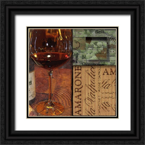 Amarone Wine Night II Black Ornate Wood Framed Art Print with Double Matting by Wolk, Lisa