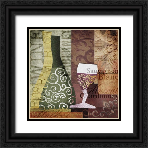 Funky Wine Black Ornate Wood Framed Art Print with Double Matting by Wolk, Lisa