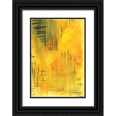 Bold Yellow Black Ornate Wood Framed Art Print with Double Matting by Lee, Judson