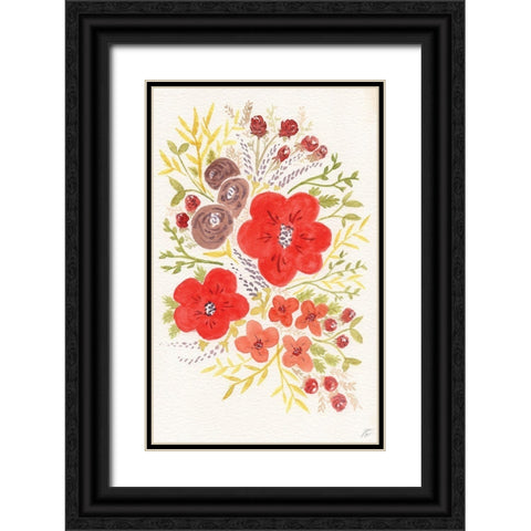 Watercolor Cluster Black Ornate Wood Framed Art Print with Double Matting by Lee, Judson