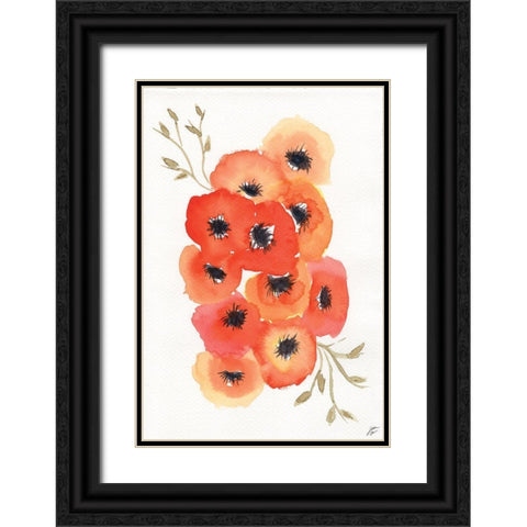 Vivid Anemones II Black Ornate Wood Framed Art Print with Double Matting by Lee, Judson