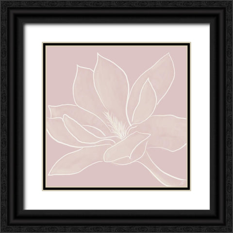 Magnolia Outline Black Ornate Wood Framed Art Print with Double Matting by Lee, Judson