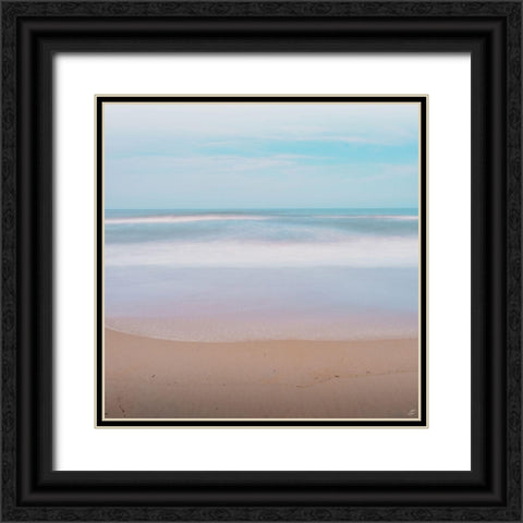 Washy Beach in Aqua Black Ornate Wood Framed Art Print with Double Matting by Lee, Judson