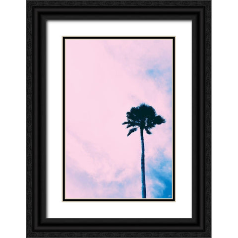 Millennial Pink Palm Black Ornate Wood Framed Art Print with Double Matting by Lee, Judson
