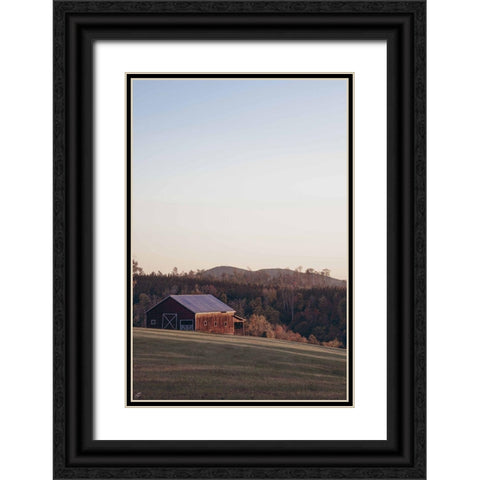 Sunlit Barn Black Ornate Wood Framed Art Print with Double Matting by Lee, Judson