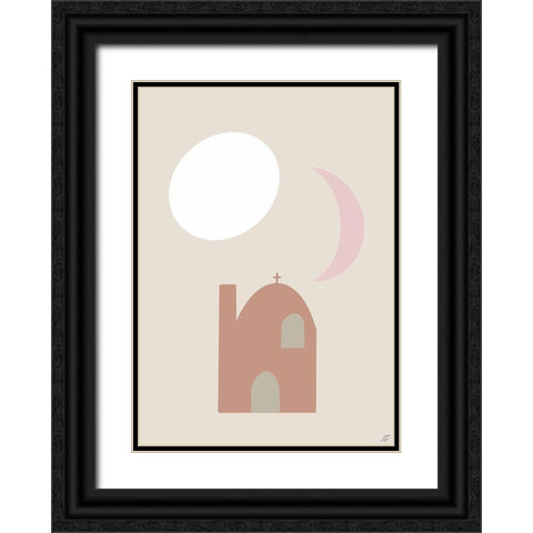 Sun-Moon Building Black Ornate Wood Framed Art Print with Double Matting by Lee, Judson