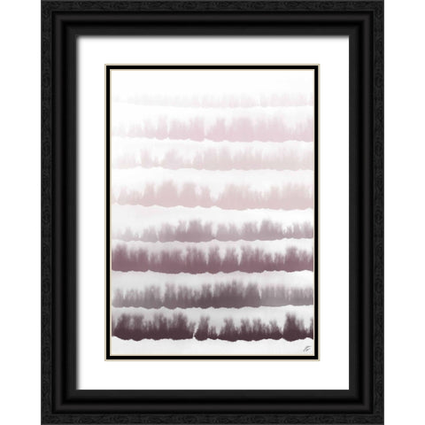 Blush Strokes Black Ornate Wood Framed Art Print with Double Matting by Lee, Judson
