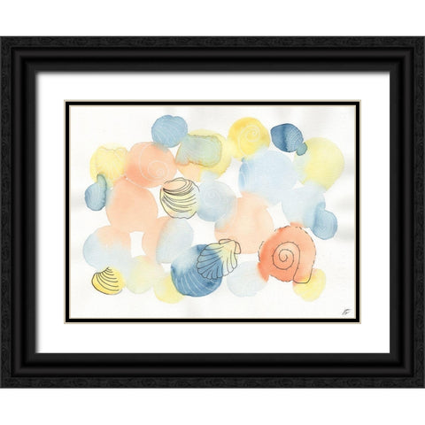 Watercolor and Shells Black Ornate Wood Framed Art Print with Double Matting by Lee, Judson