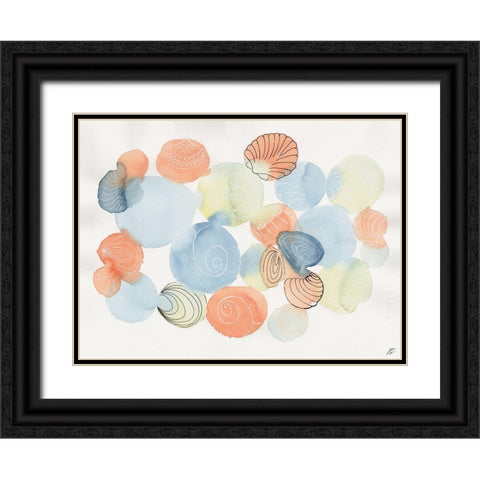 Watercolor and Shells II Black Ornate Wood Framed Art Print with Double Matting by Lee, Judson