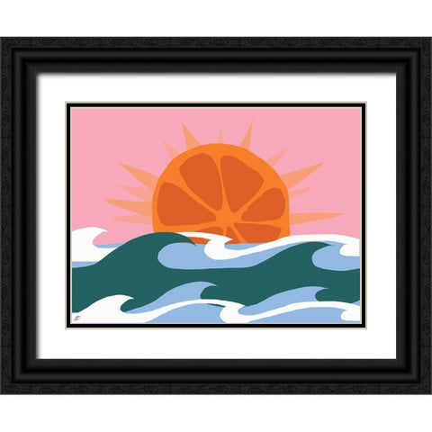 Orange Sunrise Black Ornate Wood Framed Art Print with Double Matting by Lee, Judson