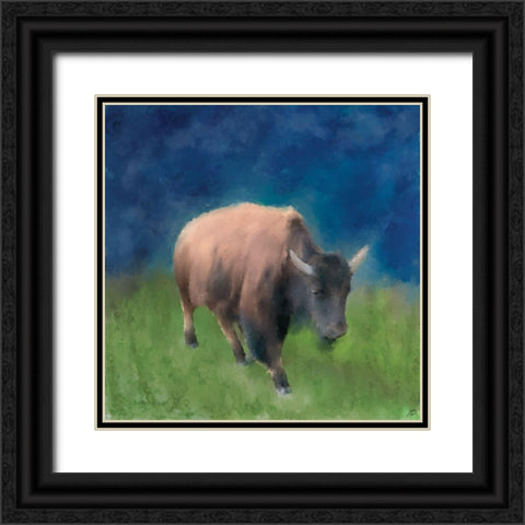 Buffalo Walk Black Ornate Wood Framed Art Print with Double Matting by Lee, Judson