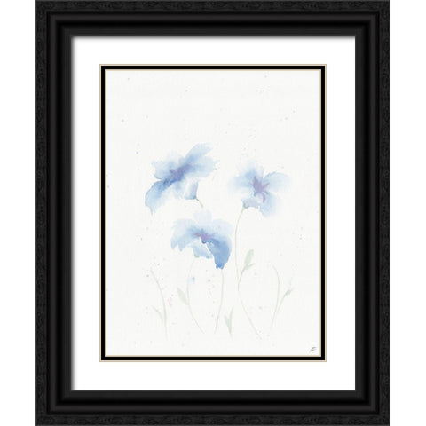 Blue Drop Black Ornate Wood Framed Art Print with Double Matting by Lee, Judson