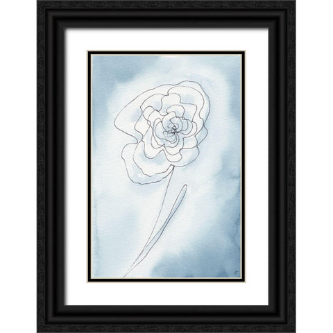 Blue Line II Black Ornate Wood Framed Art Print with Double Matting by Lee, Judson