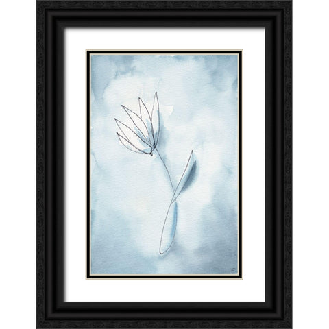 Blue Line III Black Ornate Wood Framed Art Print with Double Matting by Lee, Judson