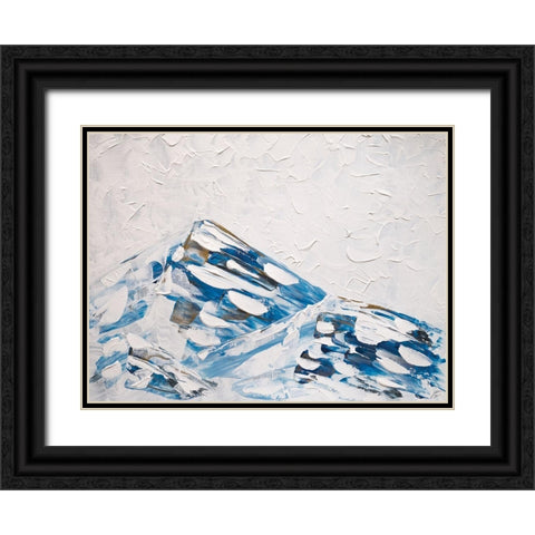 Blue and Gold Mountains Black Ornate Wood Framed Art Print with Double Matting by Lee, Judson