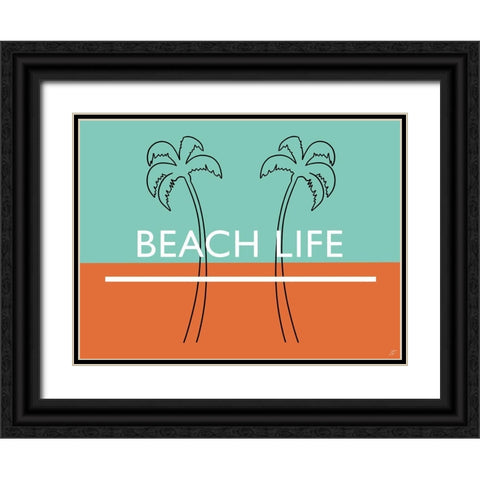 Beach Life Black Ornate Wood Framed Art Print with Double Matting by Lee, Judson