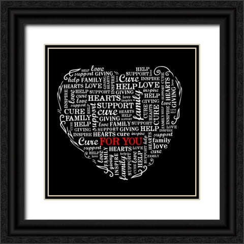 Heart Black Ornate Wood Framed Art Print with Double Matting by Longfellow Designs