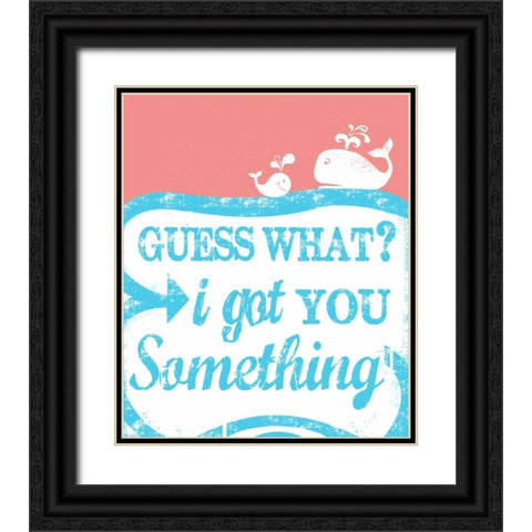 Guess What Black Ornate Wood Framed Art Print with Double Matting by Longfellow Designs