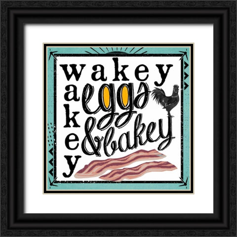 Wakey Black Ornate Wood Framed Art Print with Double Matting by Longfellow Designs