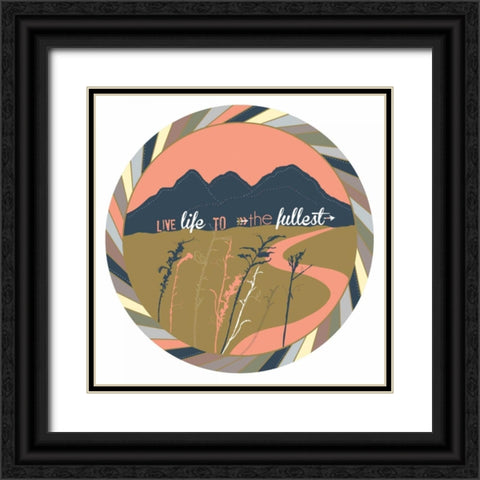 Live Life Black Ornate Wood Framed Art Print with Double Matting by Designs, Longfellow