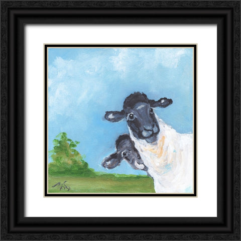 Peeking Black Ornate Wood Framed Art Print with Double Matting by Strong, Molly Susan