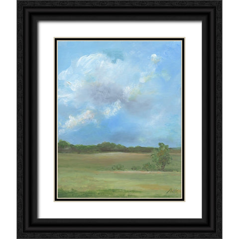Pasture III Black Ornate Wood Framed Art Print with Double Matting by Strong, Molly Susan