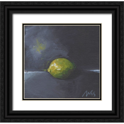 Lime Black Ornate Wood Framed Art Print with Double Matting by Strong, Molly Susan