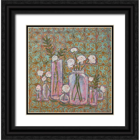 Ranunculus Black Ornate Wood Framed Art Print with Double Matting by Rupp, Mariah