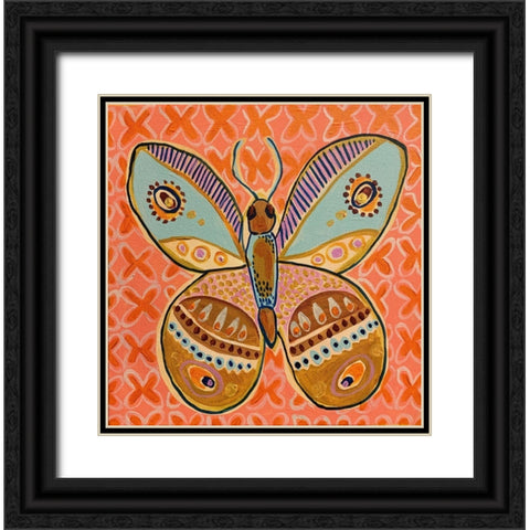 Boho Butterfly IV Black Ornate Wood Framed Art Print with Double Matting by Rupp, Mariah