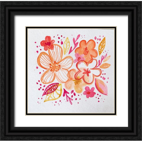 Pink and Perky Black Ornate Wood Framed Art Print with Double Matting by Rupp, Mariah