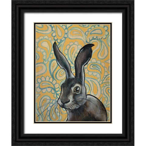 Bunny Rabbit Black Ornate Wood Framed Art Print with Double Matting by Rupp, Mariah