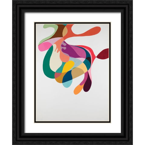 Beachball Black Ornate Wood Framed Art Print with Double Matting by Zinn, Mary