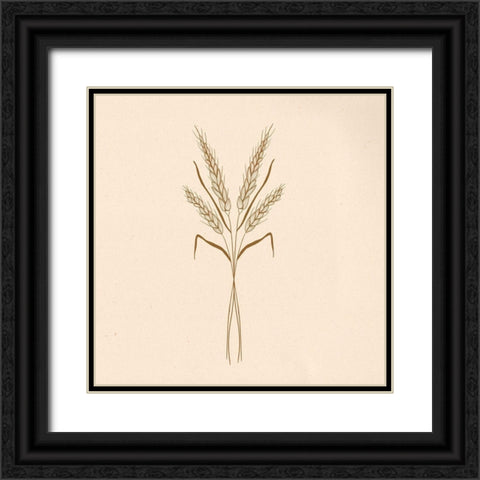 Wheat Stalks Black Ornate Wood Framed Art Print with Double Matting by Singleton, Ashley