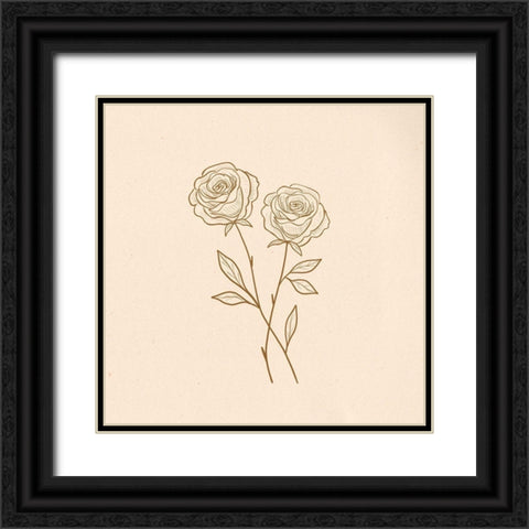Roses Black Ornate Wood Framed Art Print with Double Matting by Singleton, Ashley