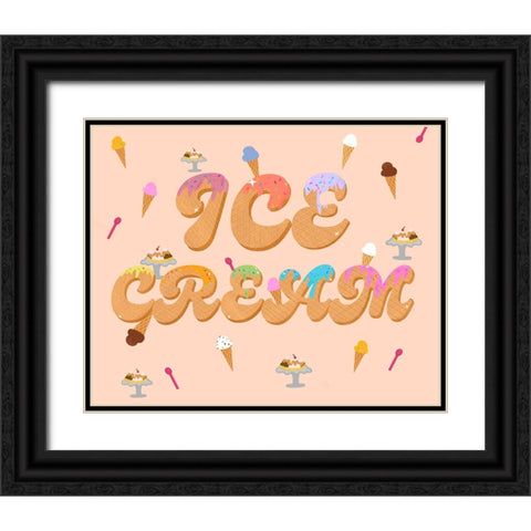 Ice Cream Black Ornate Wood Framed Art Print with Double Matting by Singleton, Ashley