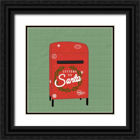 Christmas Mailbox Black Ornate Wood Framed Art Print with Double Matting by Singleton, Ashley