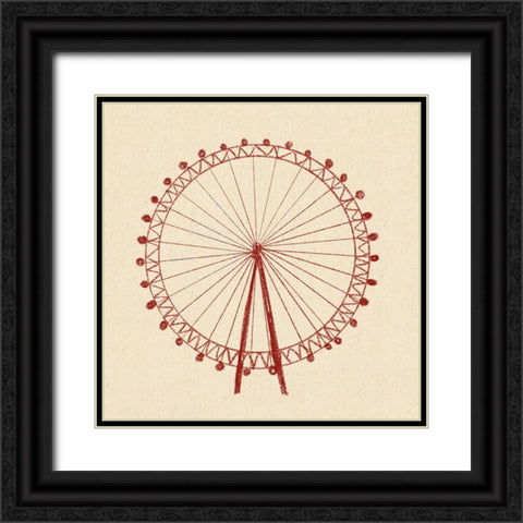 London Eye Black Ornate Wood Framed Art Print with Double Matting by Singleton, Ashley