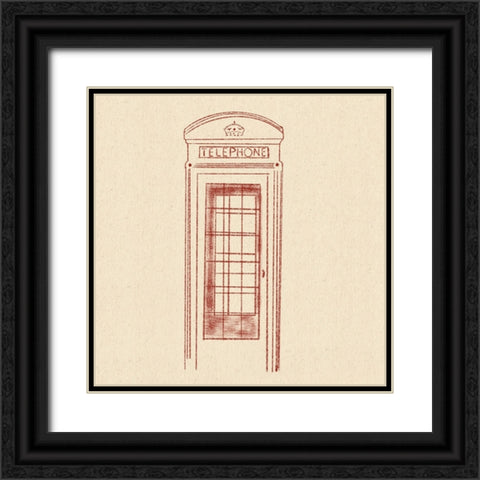 Phone Booth Black Ornate Wood Framed Art Print with Double Matting by Singleton, Ashley