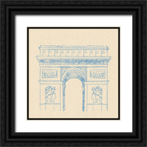 Arc de Triomphe Black Ornate Wood Framed Art Print with Double Matting by Singleton, Ashley