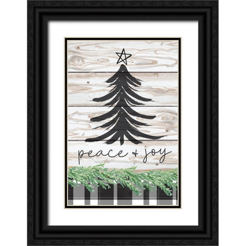 Peace and Joy Black Ornate Wood Framed Art Print with Double Matting by ND Art