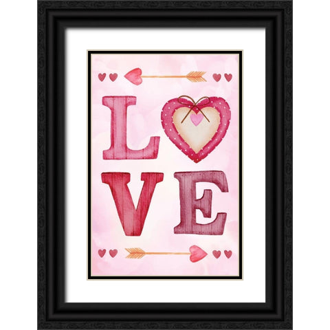 Love Black Ornate Wood Framed Art Print with Double Matting by ND Art