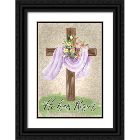 He Has Risen Black Ornate Wood Framed Art Print with Double Matting by ND Art