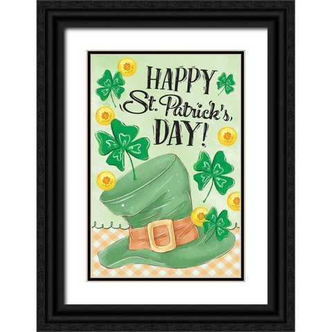 Leprechaun Hat Black Ornate Wood Framed Art Print with Double Matting by ND Art