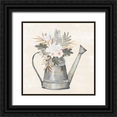 Garden Floral Black Ornate Wood Framed Art Print with Double Matting by ND Art