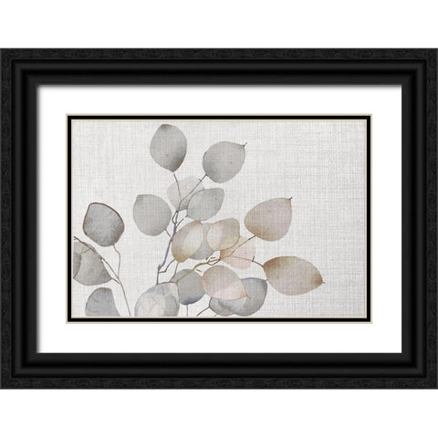 Gray Greenery III Black Ornate Wood Framed Art Print with Double Matting by ND Art